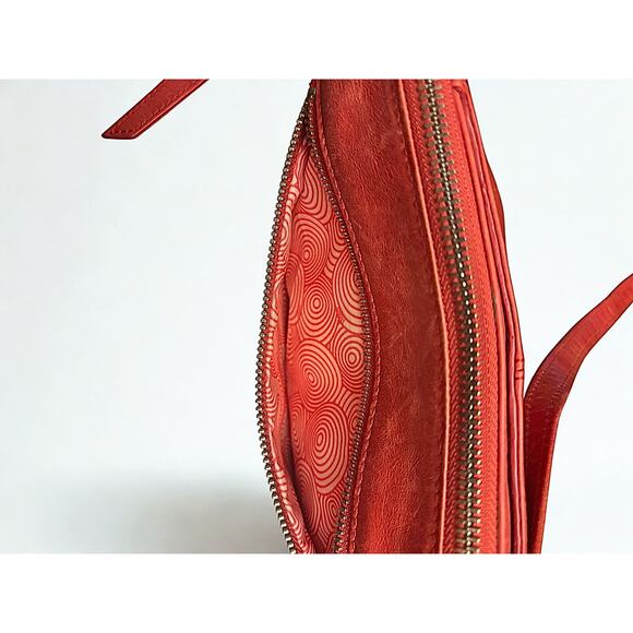 Hobo The Original Leather Crossbody Bag, Red, Triple Zip - Picture 2 of 7